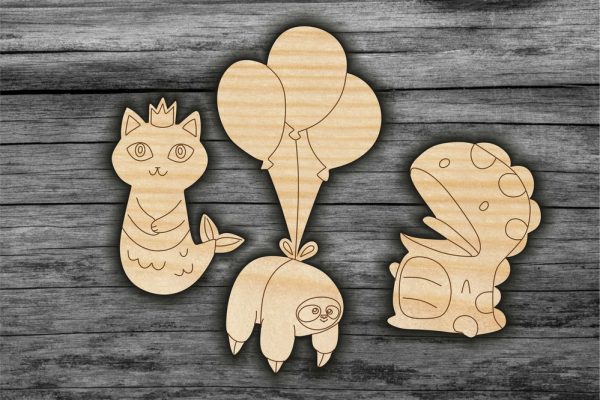 Laser Cut Wooden Magnets Icons CDR File