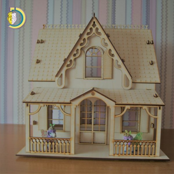 Laser Cut Wooden Model House Free Vector