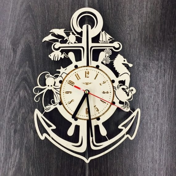 Laser Cut Wooden Pirates Clock CDR File Free