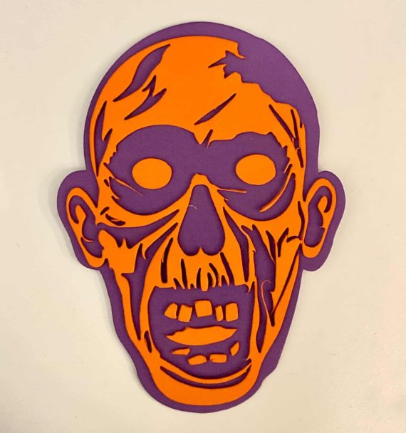 Laser Cut Zombie Face SVG File Free Vector