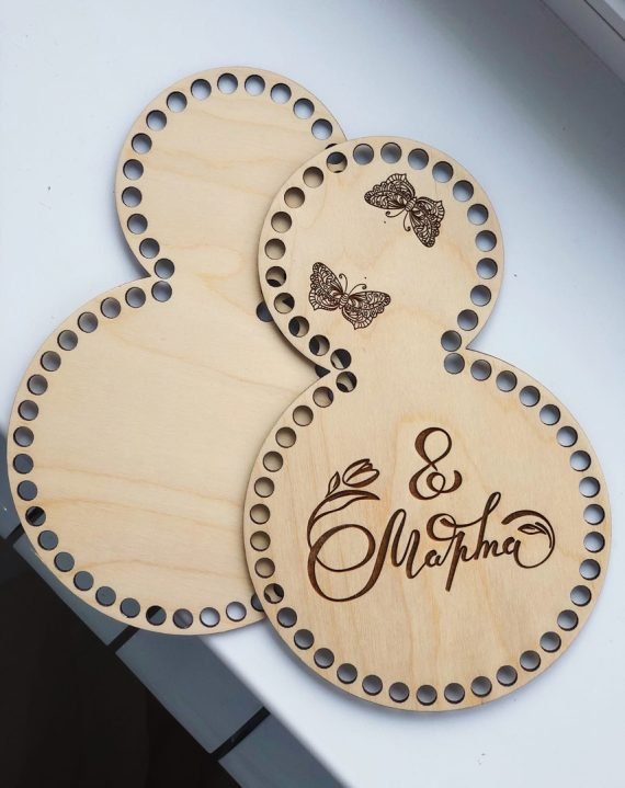 Laser Cut bottoms for baskets for knitting Layout DXF File