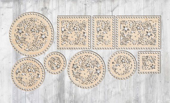 Laser Cut bottoms for knitting Layout DXF File 5