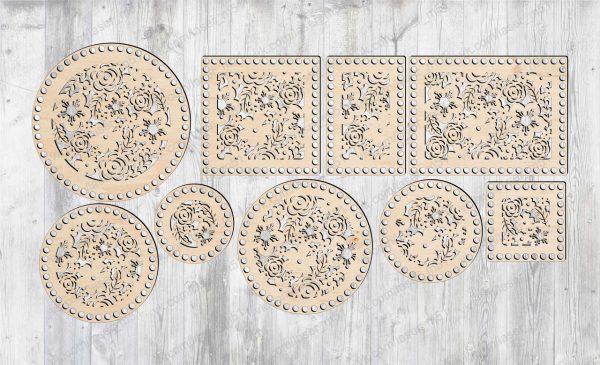 Laser Cut bottoms for knitting Layout DXF File 5