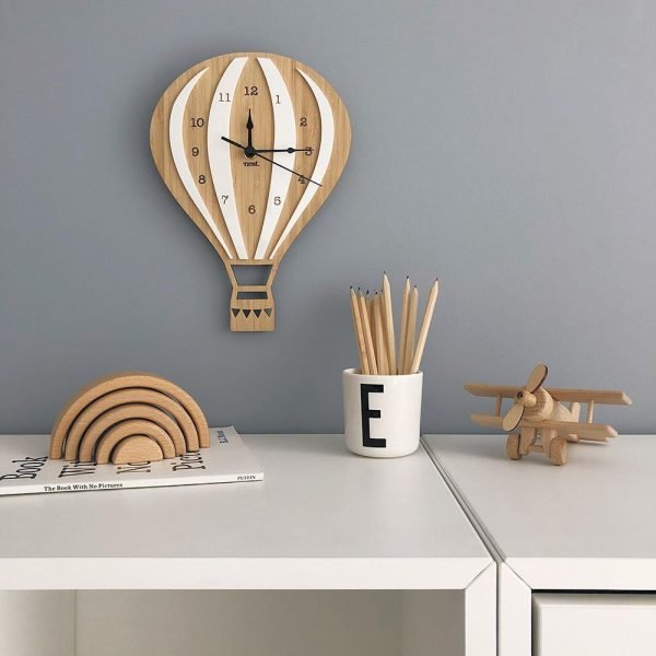 Laser Cut clock in the shape of a balloon Vector File free