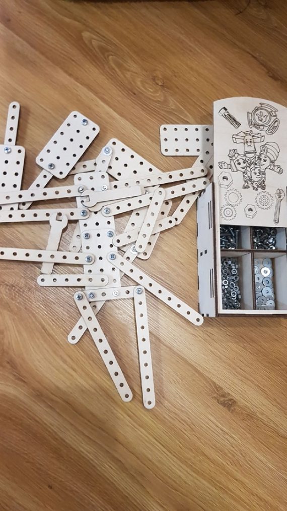 Laser Cut constructor puzzle Layout DXF File Free