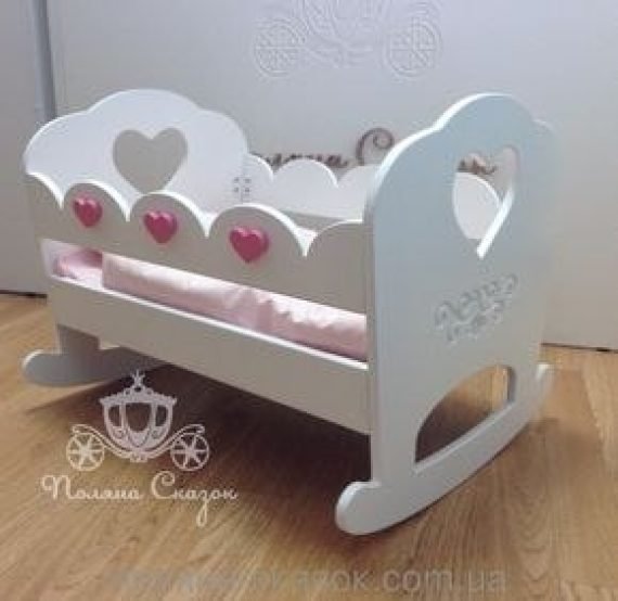 Laser Cut crib cradle for a doll Drawing