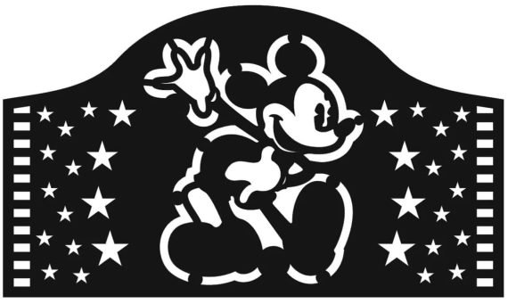 Laser Cut layout of mickey gate Free Vector