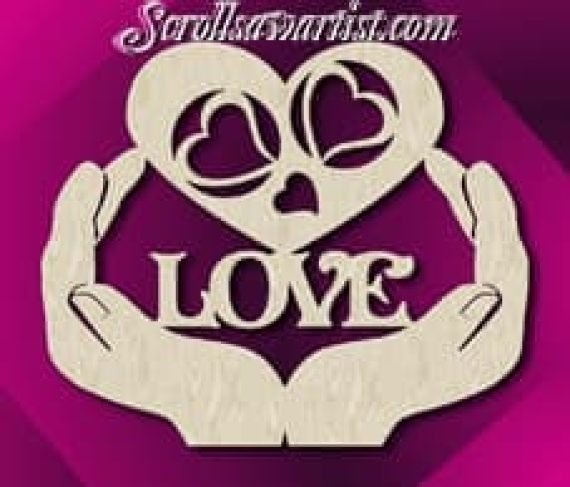 Laser Cut love hand stands DXF File