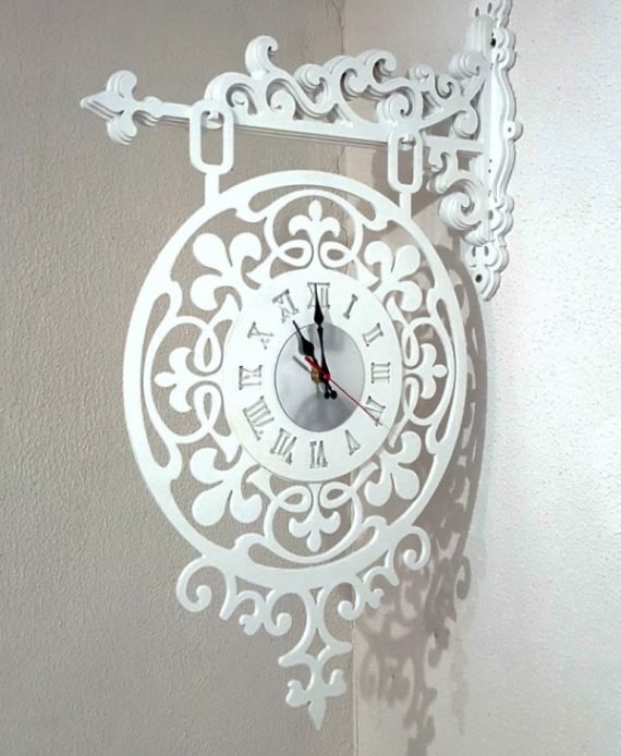 Laser Cut wall hanging clock Template Free Vector Drawings in DXF format