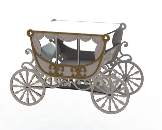 Laser Cut wooden carriage Cart vector file free