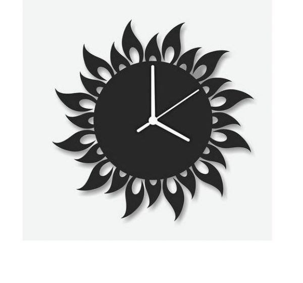 Laser Cutting Sunflower Clock Design Free Vector - Dezin.info