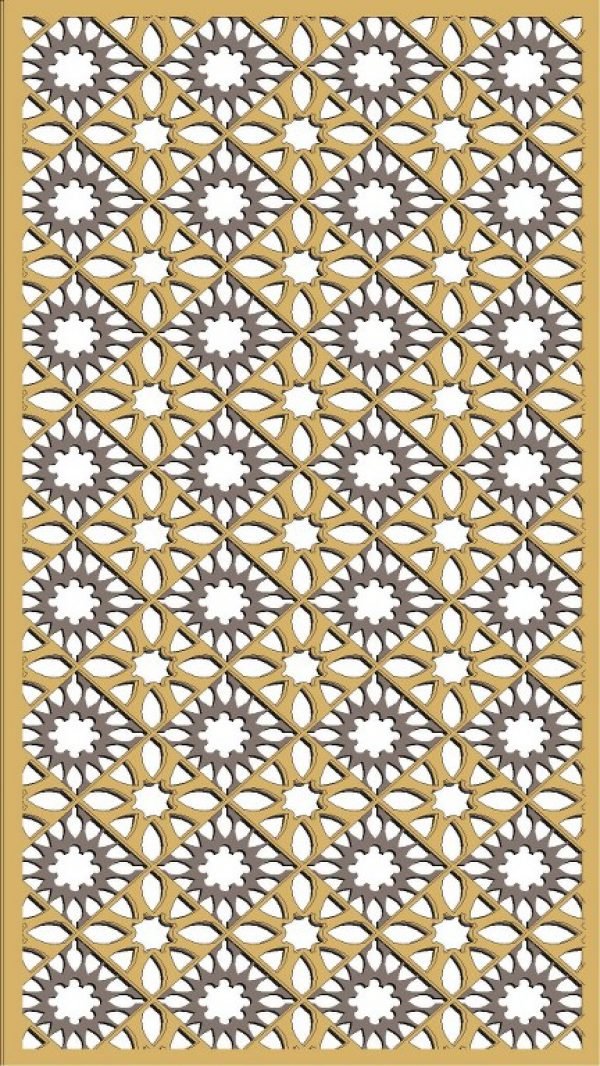 Laser Cutting for Window Grill Pattern Free Vector 03