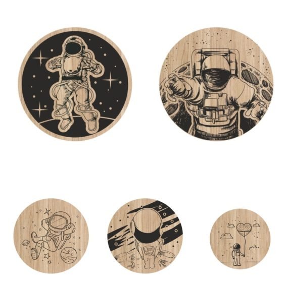 Laser Engraved astronauts 2