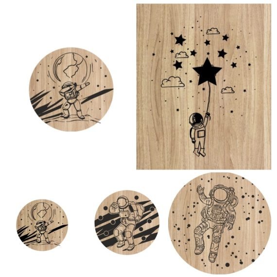 Laser Engraved astronauts