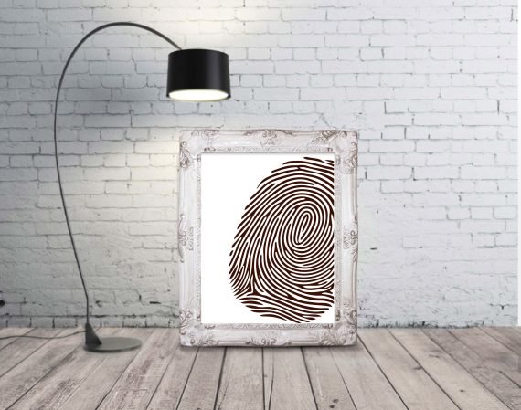 Laser Engraving Fingerprint Mockup Wall Art CDR File