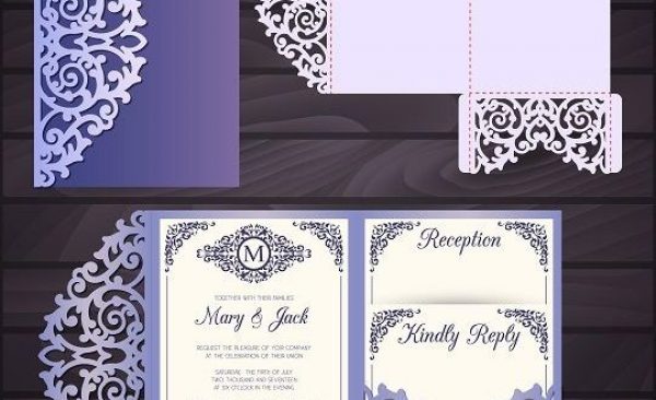 Laser Paper cutting Postal Cards Wedding Free DXF File