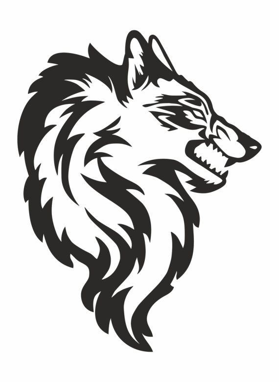Laser cut wolf panel cdr format vector file free