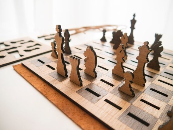 Laser cut wooden Chess drawing, cdr format free vector