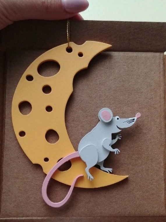 Layout for laser cutting christmas decor mouse