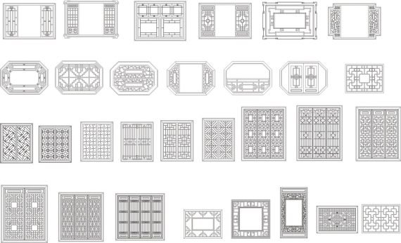 Layout for laser cutting of panels, grilles, panel-facades CDR format 29