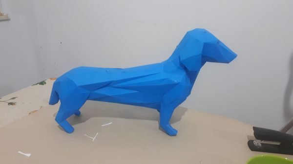 Layout of 3d Papercraft Dachshund Dog