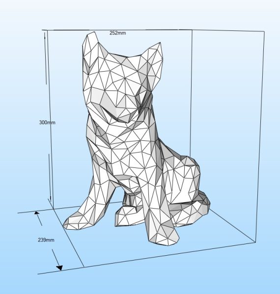 Layout of Low Poly Dog 3d Papercraft