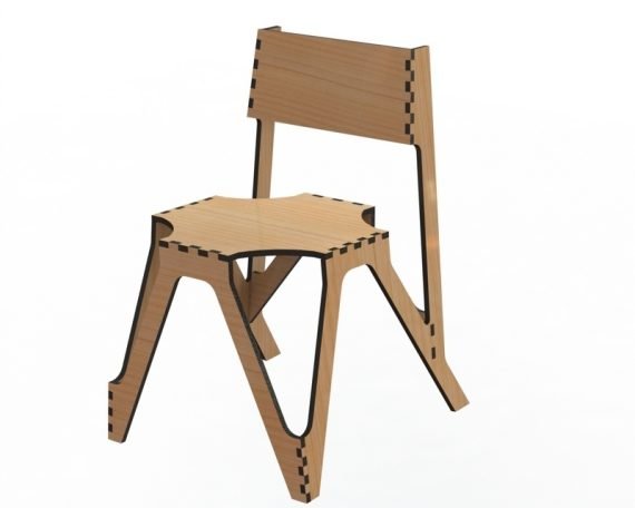 Layout of Wooden Chair Dxf 3