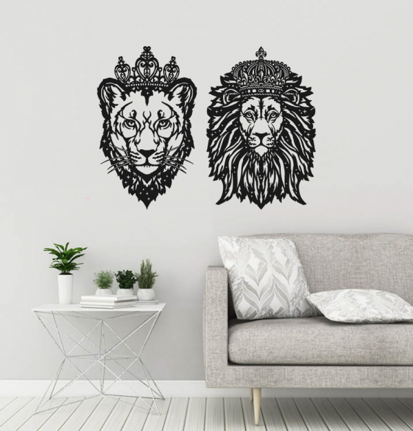 Lion King and Lion Queen Wall Decor Vector File