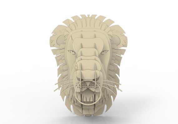 Lion head 3D puzzle CDR File