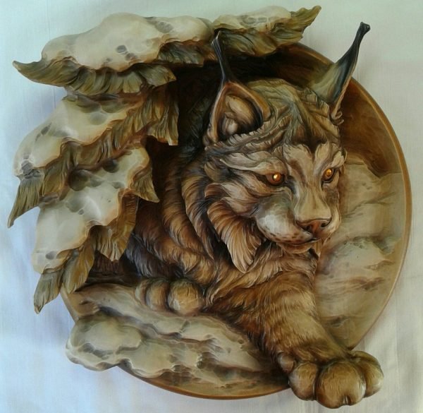 Lynxes (Animal) Souvenir Wooden, Wood Carving, Wooden Pattern, 3D STL for CNC Router, Decorative Overlays, Decorative Relief Woodworking, CNC Wood Carving Design