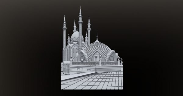 Masjid, Mosque 3D relief model STL FILE FREE