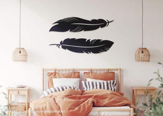 Metal Feather Wall Art, Metal Feather Wall Decor, Feather Wall Art