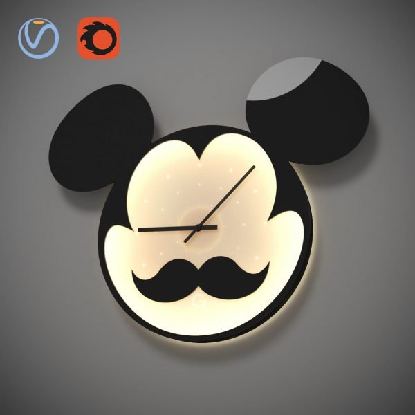 Mickey Mouse Clock Free 3D models for CNC and STL 3D printers