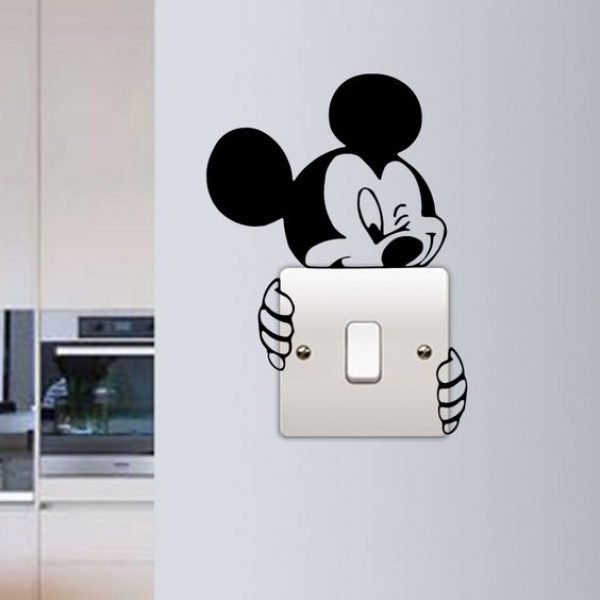 Mickey Mouse Cut Wall Decor Sticker Free Vector