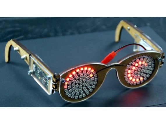Midnight sunglasses for new year - laser cut LEDs by Folker