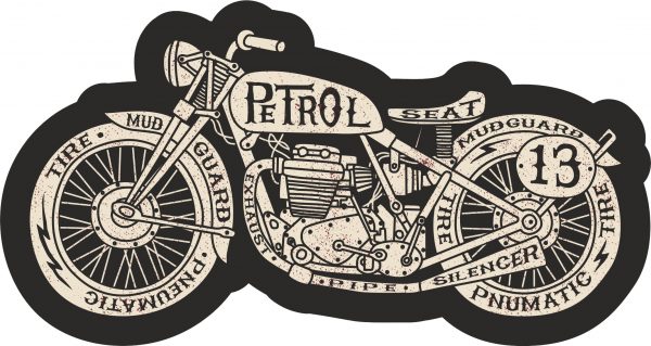 Moto Retro Sticker Free Vector - Dezin.info