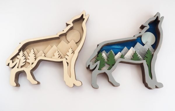 Multilayer wolf Head Wall Hanging CNC File Free