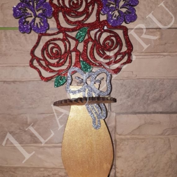 Napkin holder Roses in a vase