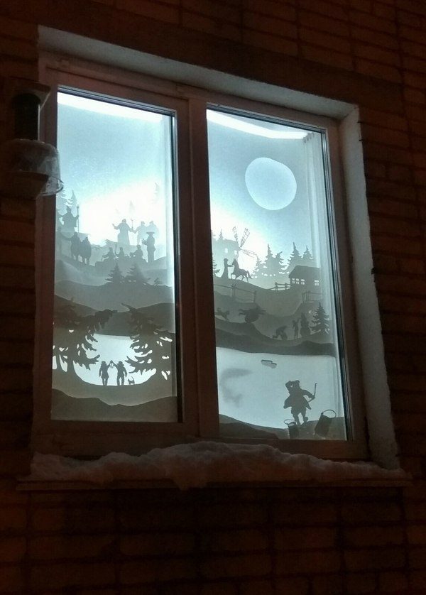 New Year Window Decoration Free CDR Vectors Art