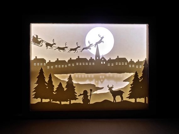 New Year layouts - the Christmas shadows light box