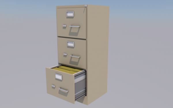 Office Filing Cabinet 3D Model
