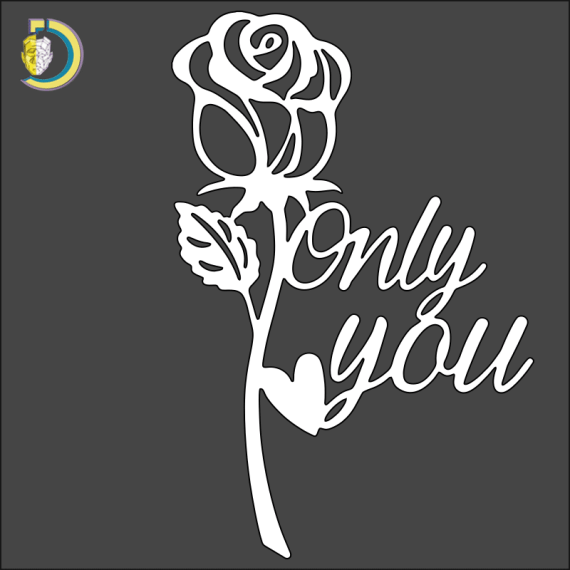 Only You Rose Wall Decor CDR Free Vector