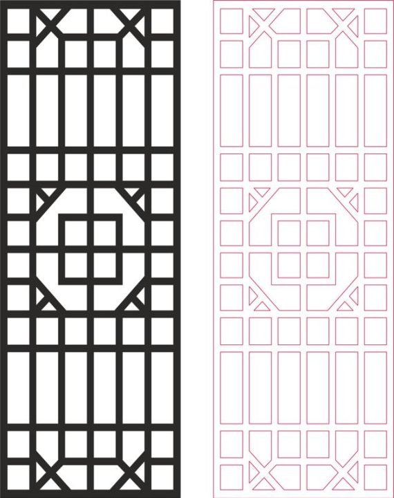 Outdoor Privacy Screen Panels Fence Divider Pattern dxf File