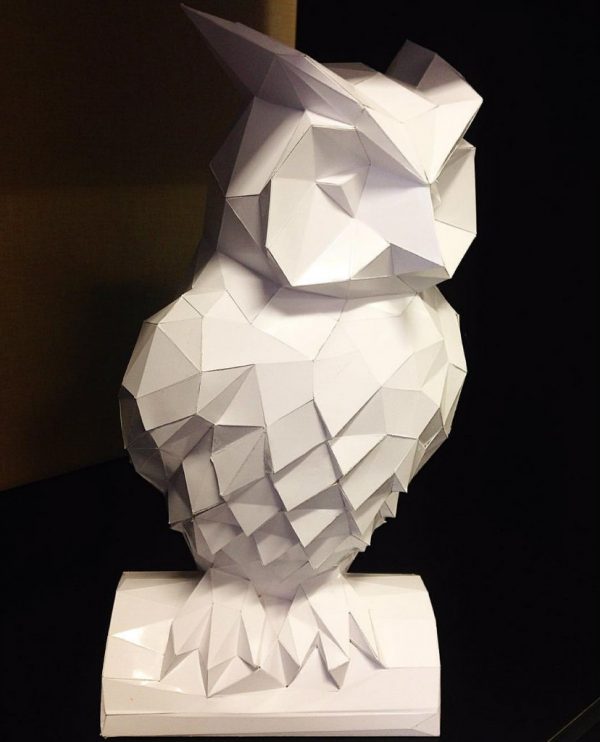 Owl Low Poly Papercraft Template - Dezin.info