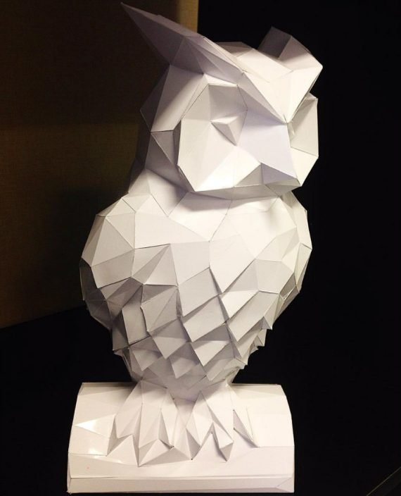 Owl Low Poly Papercraft Template