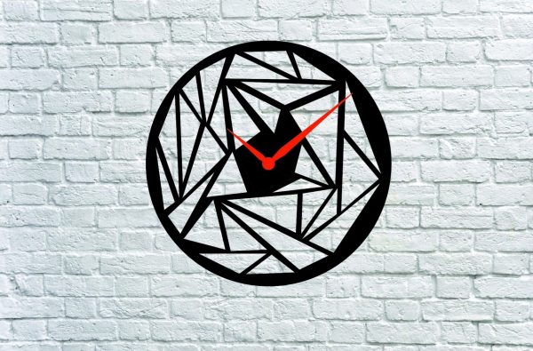 POLYGON CLOCK CNC LASER CUTTING CDR DXF FILE FREE
