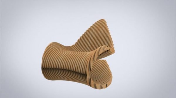 Parametric Rocking Chair and stool DXF File Free