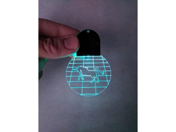 Pendant Unicorn Synthwave Clear Acrylic SVG File
