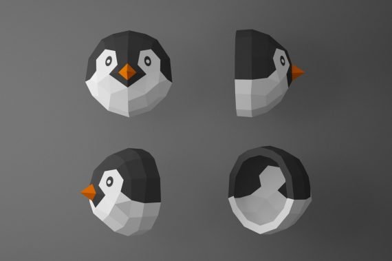 Penguin 3D Paper Craft Template Free