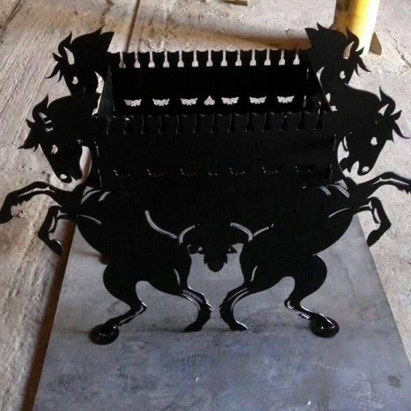 Plasma Cut Horses barbecue Layout Vector free